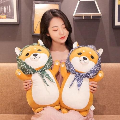 40-60 Cute High Quality Fat Shiba Inu Dog Plush Toy Stuffed Soft Kawaii Animal Cartoon Pillow Lovely Gift for Kids Baby Children
