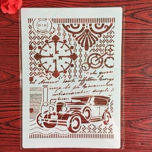 A4 29 *21cm car DIY Stencils Wall Painting Scrapbook Coloring Embossing Album Decorative Paper Card Template,wall cake