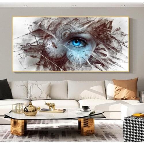 Abstract Woman Blue Eye Canvas Painting Figure Wall Art Home Decorative Pictures For Living Room Art Posters and Prints