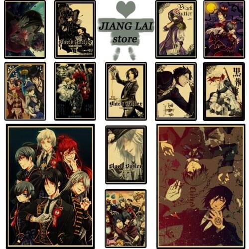 Animation Black Butler Ciel Phantomhive Elizabeth Midford Vintage Paper Poster Wall Painting Home Decoration 42X30 CM 30X21 CM