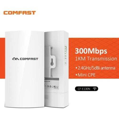 COMFAST CF-E130N 1KM 300Mbps 2.4Ghz Outdoor Mini Wireless AP Bridge WIFI CPE Access Point 5dBi WI-FI Antenna Nanostation CPE