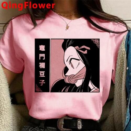 Demon Slayer Kimetsu No Yaiba top tees women plus size vintage kawaii tumblr white t shirt top tees clothes graphic tees women