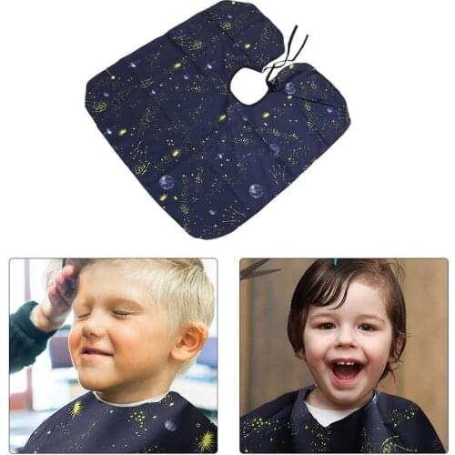 Kids Hairdressing Cape Hair Cutting Cape Hair Cutting Apron Hair Dyeing Scarf for Home Barber Shop (Black)