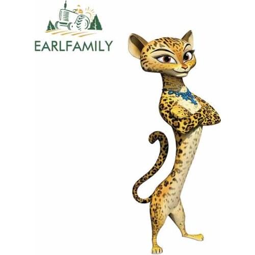 EARLFAMILY 13cm x 5.7cm For Madagascar Funny Car Stickers Anime Decal Suitable For RV Scratch-proof Personality Decoration