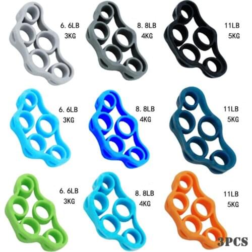 3Pcs Wrist Strength Trainer Finger Exerciser Resistance Bands Fitness Hand Gripper Silicone Finger Expander Exercise Hand Grip
