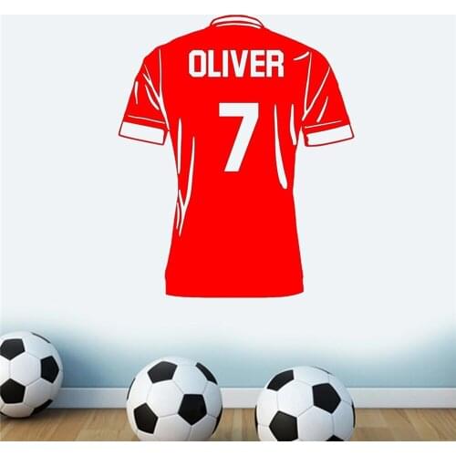 Football Shirt Custom Name Wall Art Stickers Team League Removable Vinyl Home De Decor Decal Boys Room decoration Mural Y124