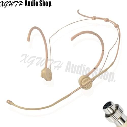 Complexion Dual Hook Head Headset Microphone For MiPro Wireless Radio Mic System Beltpack Mini XLR 4Pin lock Foldable Ears XGWTH