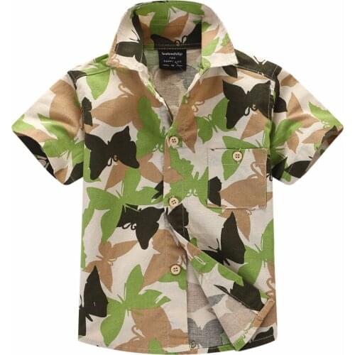 Cotton 100% floral shirt hawaiian shirt aloha shirt for boy T1702