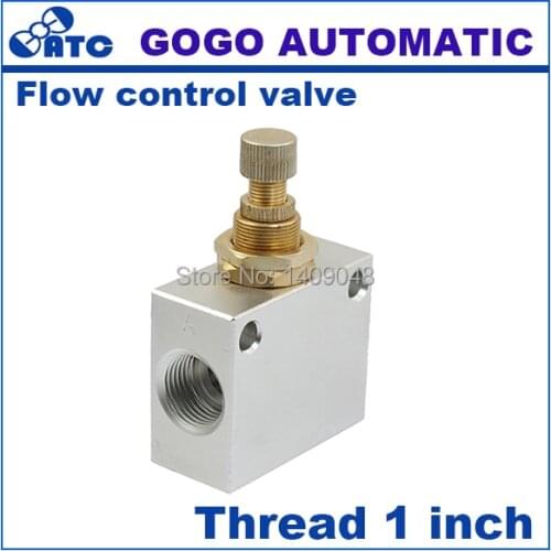 GOGO Silver Tone One-Way check valve Air Flow Speed Control Valve KLA-25 1 inch 32mm Thread Dia