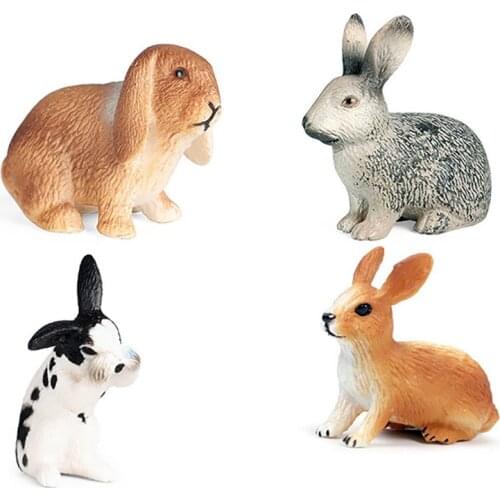 Dutch lop-eared Rabbit Animal Model Action Figure Simulation Rabbit Animal Action Figures Collection PVC Toy Kids Gift