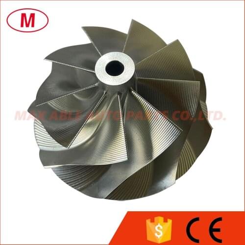 GT30 57.52/71.40mm 9+0 blades Reverse Turbo Billet compressor wheel/Aluminum 2618/Point Milling wheel for Turbocharger Cartridge