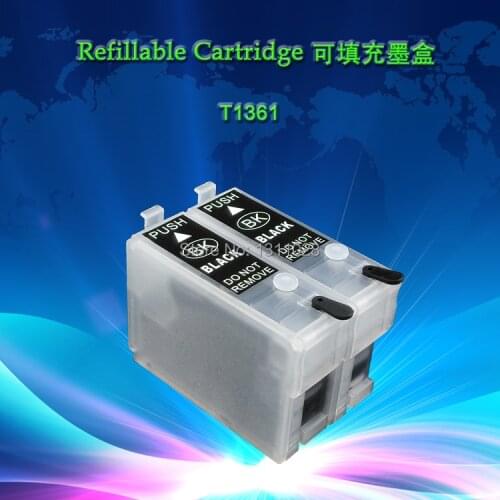 INK WAY 2 PACK T1361 large size chipped refillable cartridges WITH INK for EPSON K101 K103 K201 K301 T1361