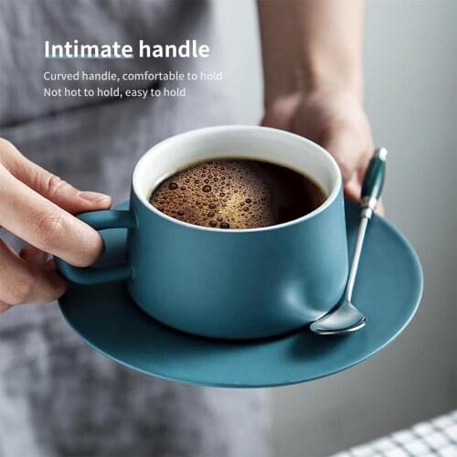 Ceramic Cup Mug with Tray Tea Coffee Cup Tumbler Water Juice Milk Cups Cafe Portable Drinkware Mug Creative Gift