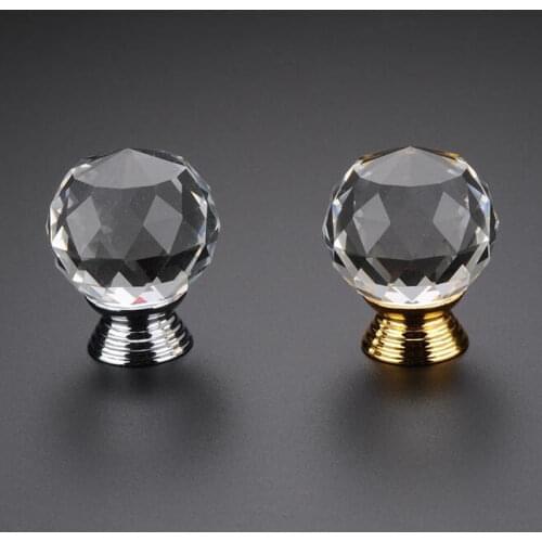 KK&FING 1PC 30X40cm European Crystal Handles Zinc Alloy Kitchen Cabinet Crystal Knobs Pulls Wardrobe Drawer Single Hole Hardware