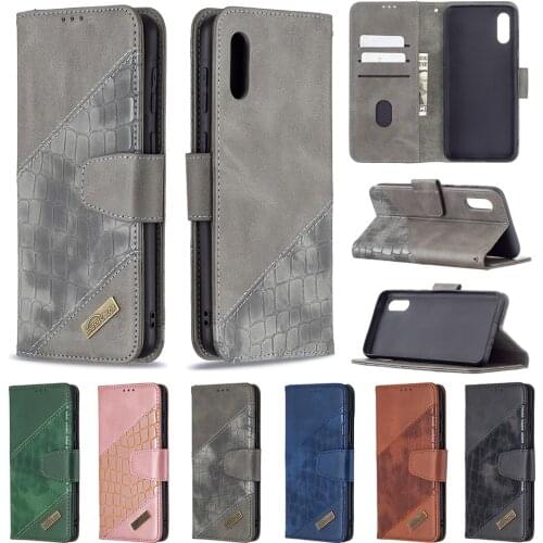 Flip Leather Case for Galaxy A72 A52 A02 M02 A32 Wallet Phone Cover Card Holder Full Protection Fashion Crocodile Texture Coque