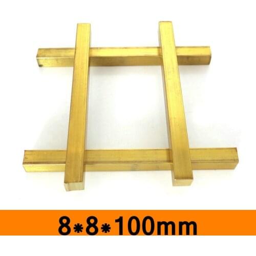 Brass Cu Bar 8x8x100mm DIY Material for Model Part Accessories DIY Car Frame Metal Bar for Construction Connector Machine Parts