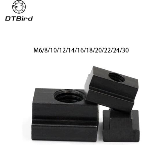 M6 M8 M10 M12 M14 M16 M18 M20 M22 M24 M30 Black Oxide Finish Grade 8.8 Carbon Steel T-Slot Nut Tapped Through Slot Nut T-nuts