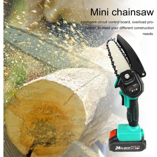 Mini Electric Chainsaw Wireless Handheld Pruning Saw Stepless Speed Wood Cutter Lithium Battery Garden Logging Power Tool