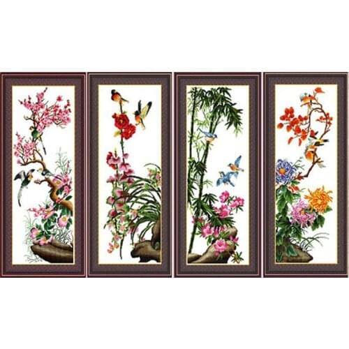 Golden Panno,Needlework,Embroidery,DIY Floral Painting,Cross stitch,kits,11ct Bamboo home Cross-stitch,Sets For Embroidery
