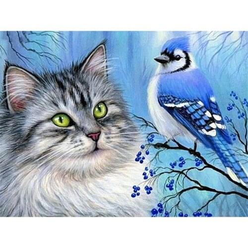 Animal Bird And Cat DIY Embroidery Cross Stitch 11CT Kits Needlework Craft Set Cotton Thread Printed Canvas Home Design