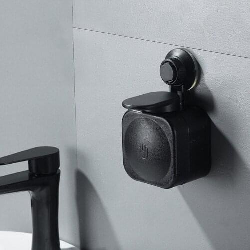 Bathroom Suction Cup Liquid Soap Dispenser Wall Mounted Waterproof Soap Box Plastic Press Portable Space Saving Bath Supplies U3