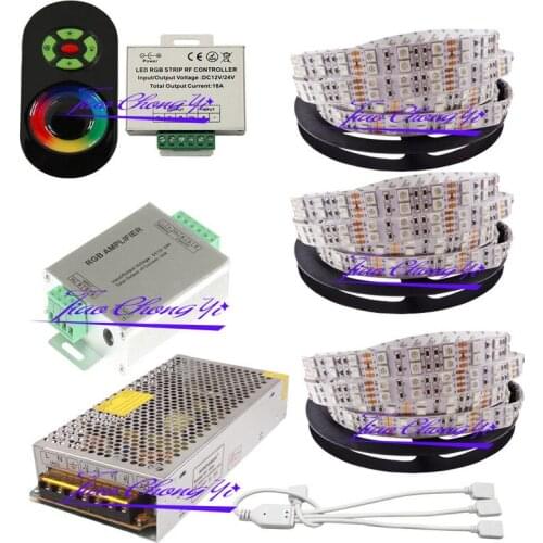 New Double row 5050 120LED/M 600LED/5M RGB LED Strip + 18A RGB Touch Controller+24A Amplifier+Power adapter