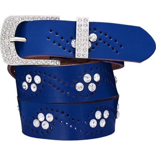 2021 new design womens real leather fashion contracted leather belt womens new diamond dress accessories with jeans, beautiful