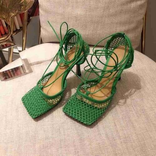 Newest Women Sandals Summer Leather Shoes For Woman Sexy Sandalias De Las Mujeres High Heels Zapatillas Mujer Mesh Female Shoes