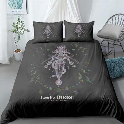New 2-3 Piece Abstract Art Down Bedding Set Orange Grey Retro Double King Queen Size Bed Cover Pillowcase Home Textile Knitwear