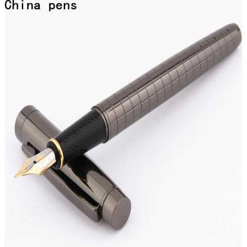 Luxury quality 856A Gray Line Business office Medium Nib Fountain pen New School student office supplies gift pen