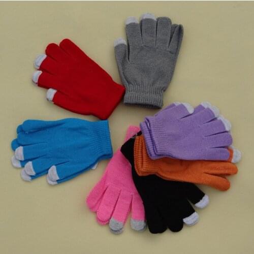 Useful Winter Warm Thick Touch Screen Gloves Womens Cashmere Wool Knitted Gloves Solid Mittens for Mobile Phone Tablet Pad 2020