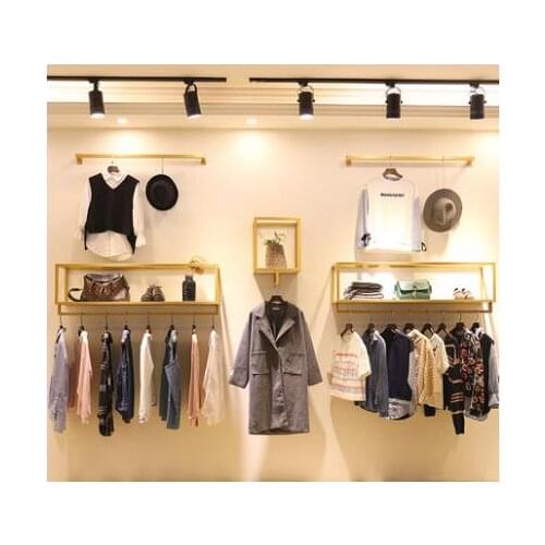 Simple clothes store hanger display rack wall hanging