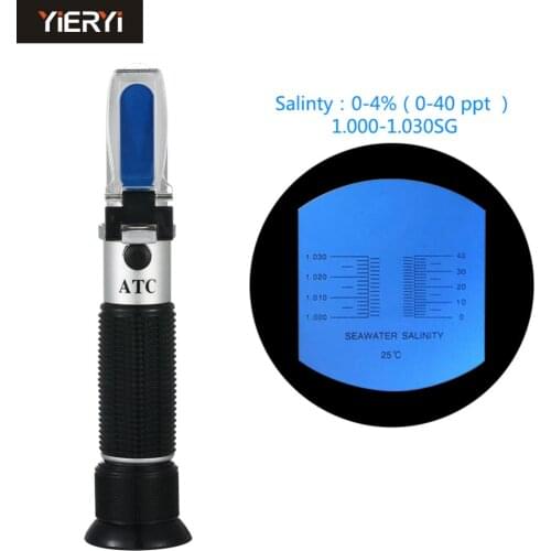 Handheld 0-4% Saline Refractometer 20-40ppt (1.000-1 .020) Refractometer Food Salinometer Aquarium Seawater Monitoring Tool