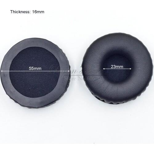 Replacement 55mm Protein leatherette cushion ear pads seals Pillows for headphones quality