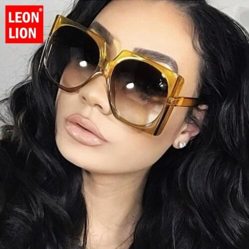 LeonLion Square Oversized Sunglasses Women 2021 Glasses Women Luxury Eyeglasses Women/Men Brand Designer Gafas De Sol De Mujer