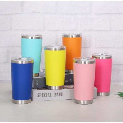 Tumbler 20oz Stainless Steel Vacuum Insulated Coffee Tumbler Cup, Double Wall Powder Coated Travel Mug