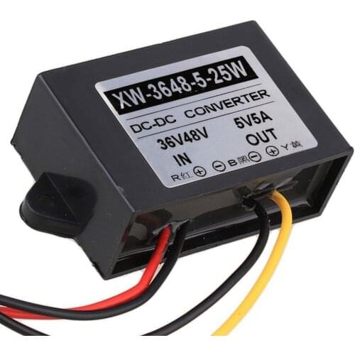 LED Car Power Converter Regulator Step-Down Adapter DC 36V 48V To DC 5V 5A 25W