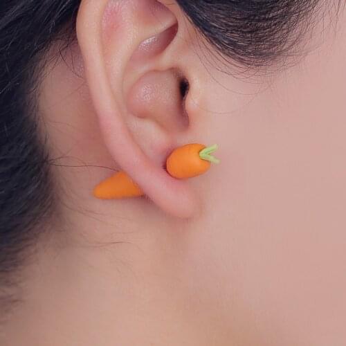 TTPAIAI 30 Brand Handmade Polymer Clay Cute Carrot Stud Earrings For Women Fashion Jewelry Cartoon Vegetables Earrings Girl Gift