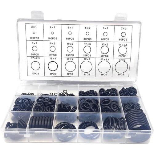 800Pcs/Box O Ring Washer Nitrile Rubber Watertightness Black Leather Ring O-Ring Gasket Sealing Ring Assortment Kit