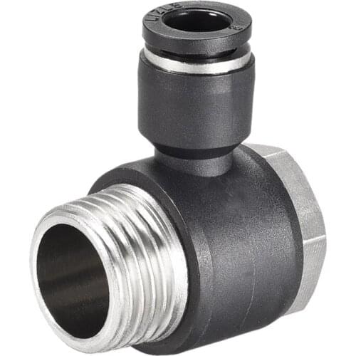 Uxcell Pneumatic Push to Connect Tube Fitting 8mm Tube to 1/2PT Male Thread Elbow