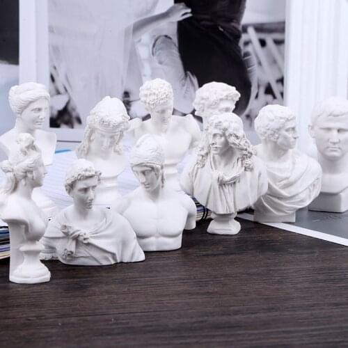 WU CHEN LONG 10Pcs/set Greek Imitation Plaster Resin Venus God of War Giuliano Marcus Sculpture Home Decor Crafts Sketch R4498