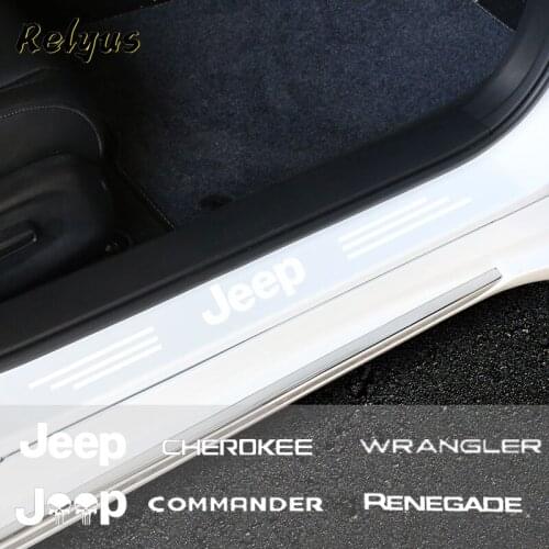 Car Door Sill Edge Protector Threshold Decoration Anti Scratch Transparent Film For Jeep Cherokee Wrangler Commander Renegade