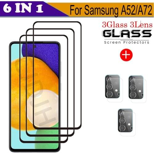 Tempered Glass For Samsung Galaxy A52 A72 4G Screen Protector Glass For Samsung A52 A72 5G Camera Film For A52 A72