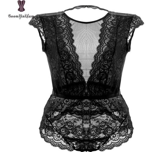 Black Red Ladies Lace Crop Tank Top Open Bust Floral Corset Bustier Erotic Sexy Sleepwear V-Necked Lingerie 1029