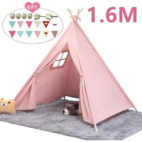 1.6M Portable Kids Tent Play House For Children Tent Cabana Tipi Infantil Baby Teepee Tents Castle LED Lights/Carpet/Decoration