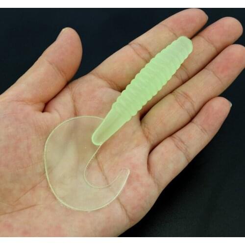 10pcs/lot 9cm 5.5g luminous grub soft worm fishing lure bait