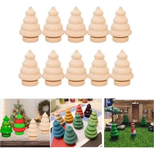 10Pcs DIY Unfinished Wood Peg Doll Paintable People Christmas Tree Acorn Arts Crafts Projects Wooden Shapes for DIY Handcrafts