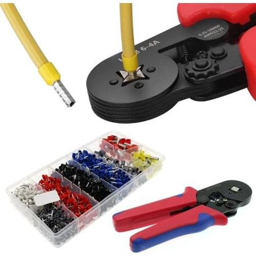 1200Pcs HSC86-4 Insulated Terminals Insulated Precise Crimping Crimp Pliers Wire Copper Crimp Connectors Set Electrical Projects