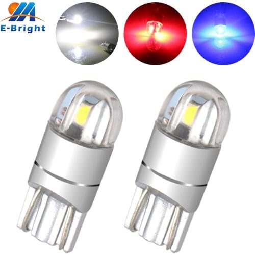 2pcs 9-28V T10 W5W 194 3030 2 SMD Led 6500k LED Auto Bulbs Indicator Door Width Corner Parking Light White Red Ice Blue Pink