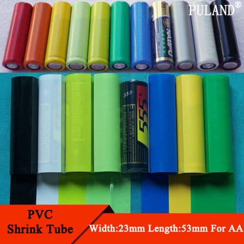 10pcs Lipo Battery NO.5 AA PVC Heat Shrink Tube Width 23mm x 53mm Length Insulated Film Wrap Protect Case Pack Wire Cable Sleeve